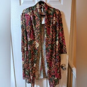 Floral Animal Print Kimono